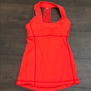 Red Lululemon workout top